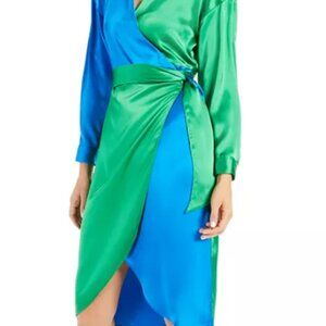 INC International Concepts Colorblocked Wrap Dress